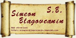 Simeon Blagovčanin vizit kartica